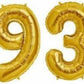 Number 93 Gold Foil Balloon 16 Inches
