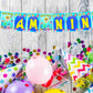 Baby Shark Theme I Am Nine 9th Birthday Banner for Photo Shoot Backdrop and Theme Party