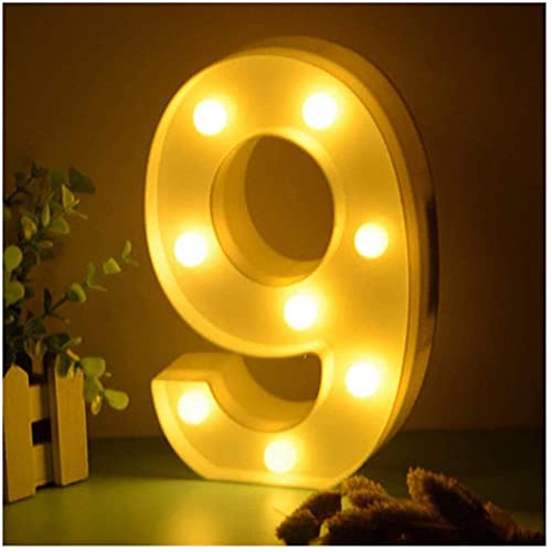 Number 9 LED Marquee Light Sign for Birthday Party Family Wedding Decor Walls Hanging
