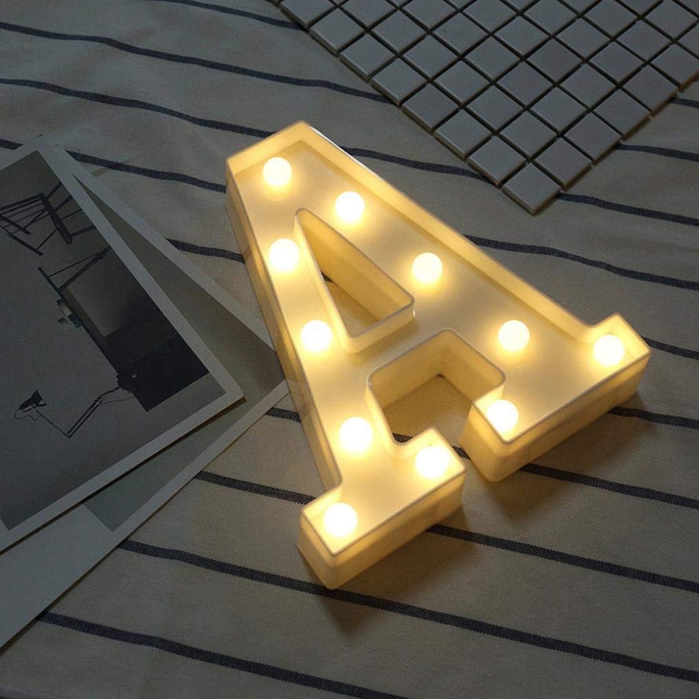 Alphabet A LED Marquee Light Sign for Birthday Party Family Wedding Decor Walls Hanging