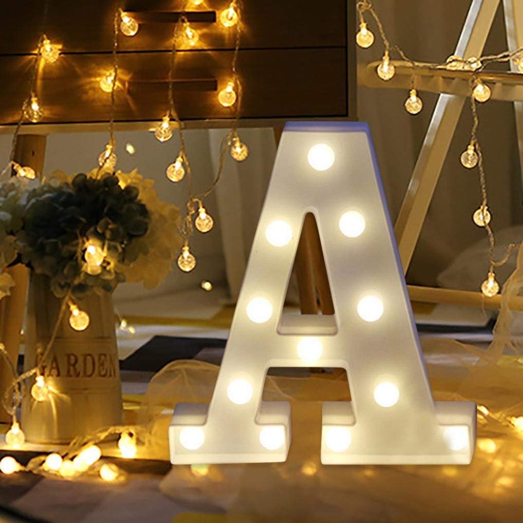 Alphabet A LED Marquee Light Sign for Birthday Party Family Wedding Decor Walls Hanging