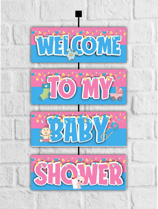 Baby Shower Welcome Board Welcome to My Baby Shower Board for Door Party Hall Entrance Decoration Party Item for Indoor and Outdoor 2.3 feet