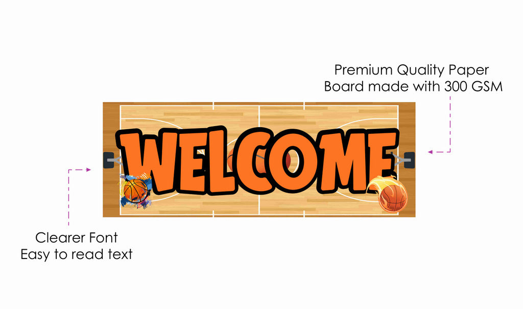 Basketball Theme Welcome Board Welcome to My Birthday Party Board for Door Party Hall Entrance Decoration Party Item for Indoor and Outdoor 2.3 feet