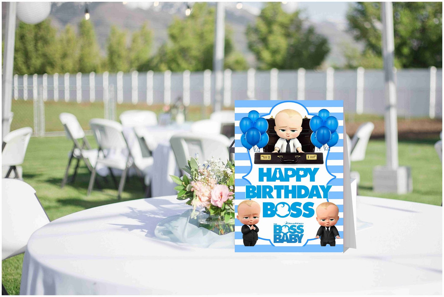 Boss Baby Theme Cake Table and Guest Table Birthday Decoration Centerpiece Pack of 2