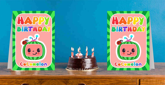 Cocomelon Theme Cake Table and Guest Table Birthday Decoration Centerpiece Pack of 2