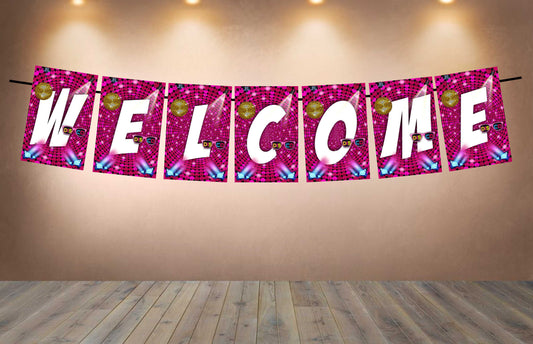 Disco Theme Welcome Banner for Party Entrance Home Welcoming Birthday Decoration Party Item