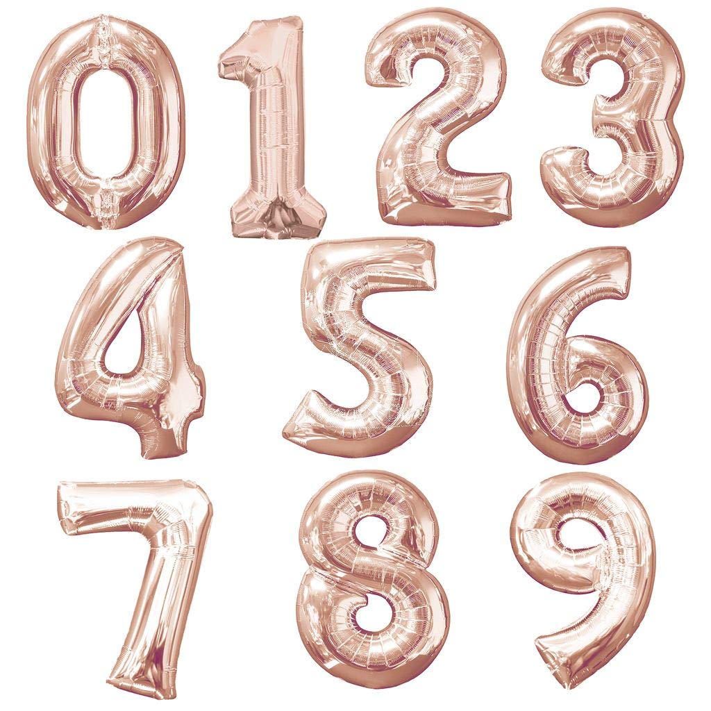 Number 3 Rose Gold Foil Balloon 16 Inches - Balloonistics