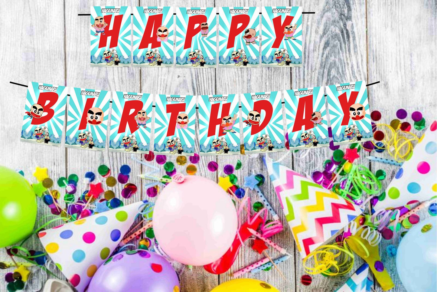 Haagemaru Happy Birthday Decoration Hanging and Banner for Photo Shoot Backdrop and Theme Party