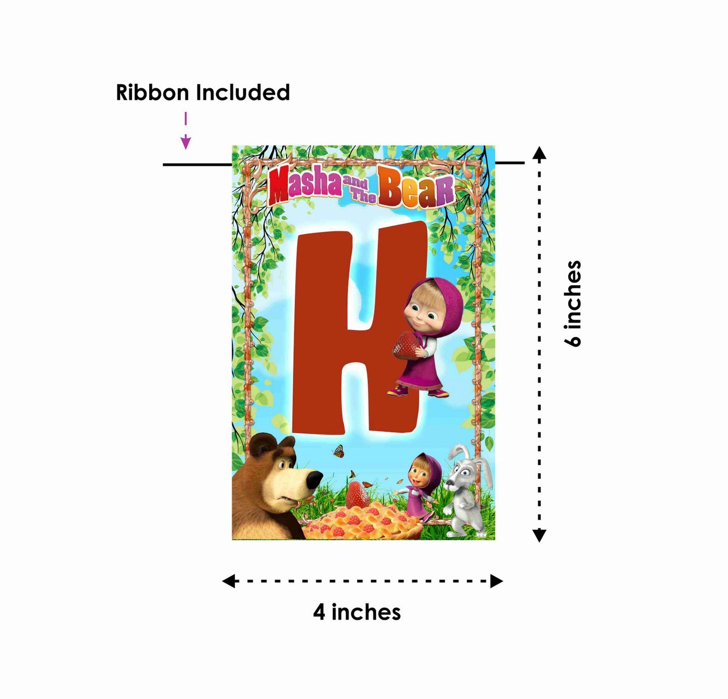 Masha Bear Theme Happy Birthday Decoration Hanging and Banner for Photo Shoot Backdrop and Theme Party