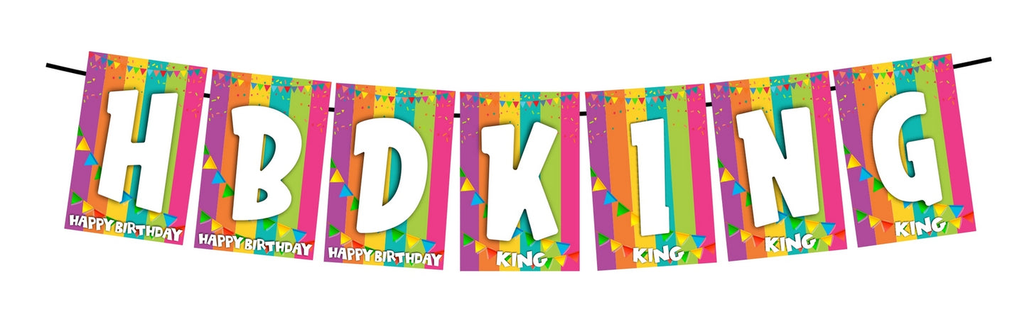 Happy Birthday King Birthday Decoration Hanging and Banner for Photo Shoot Backdrop and Theme Party
