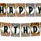 African Safari Happy Birthday Decoration Hanging and Banner for Photo Shoot Backdrop and Theme Party