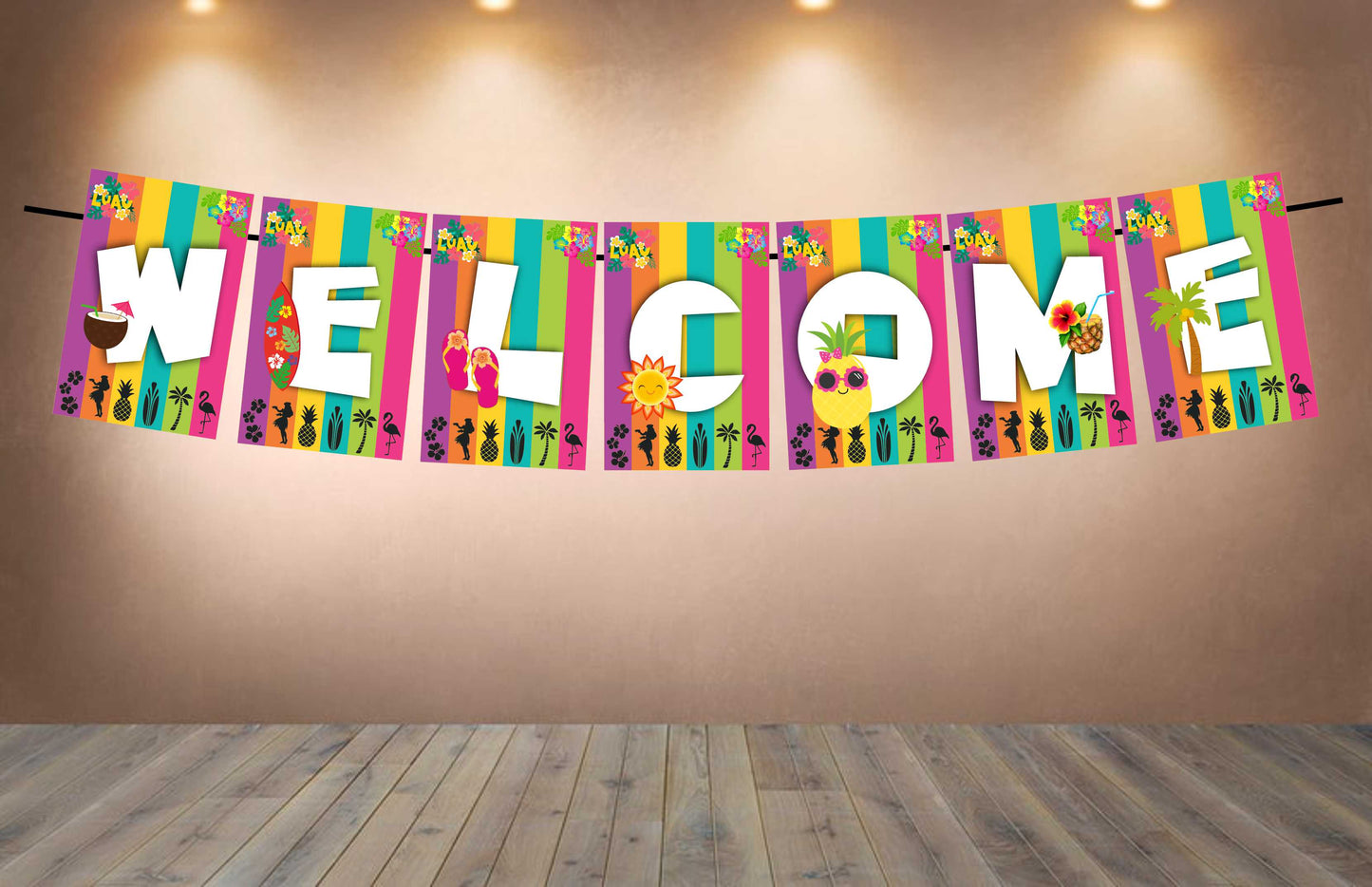 Hawaii Luau Theme Welcome Banner for Party Entrance Home Welcoming Birthday Decoration Party Item
