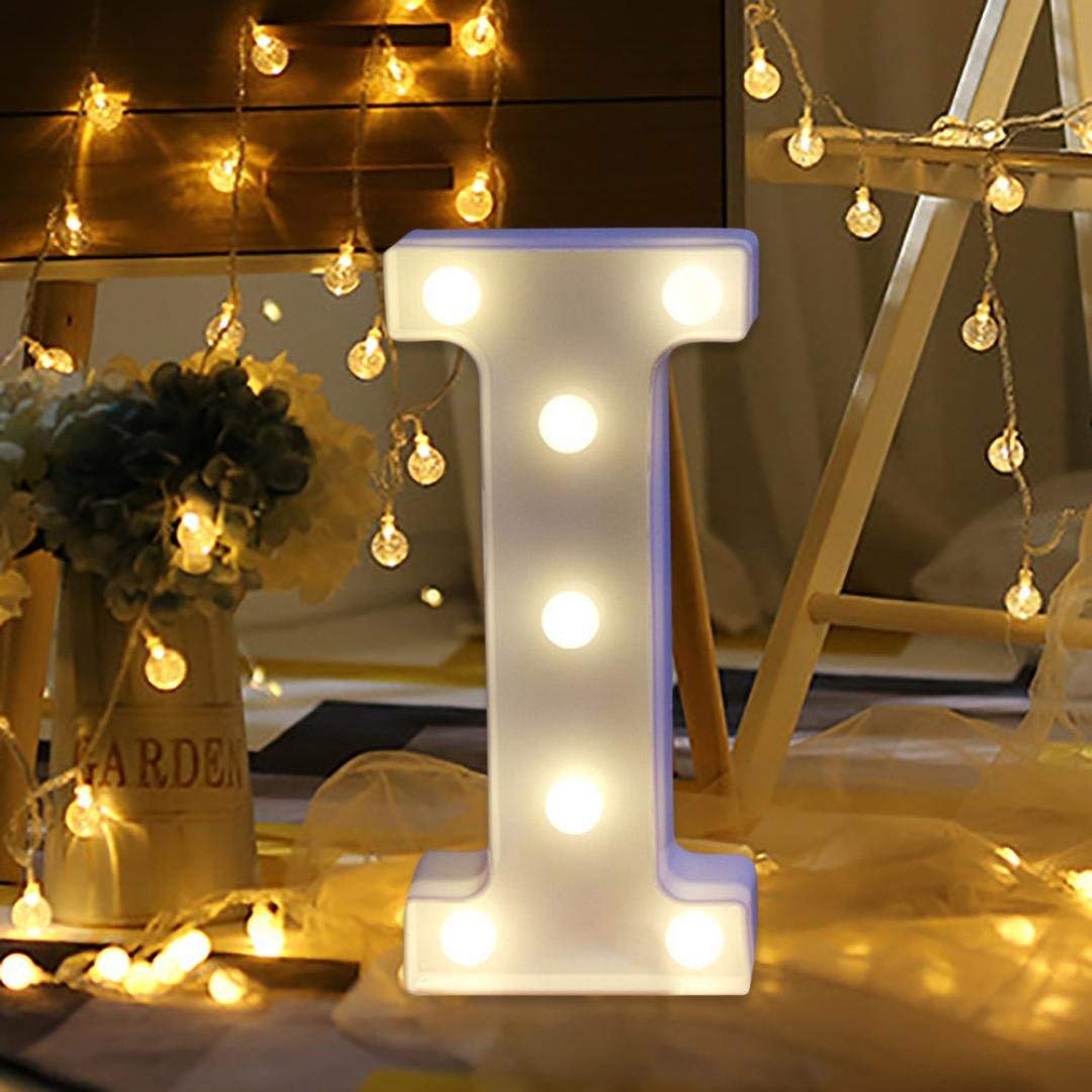 Alphabet I LED Marquee Light Sign for Birthday Party Family Wedding Decor Walls Hanging