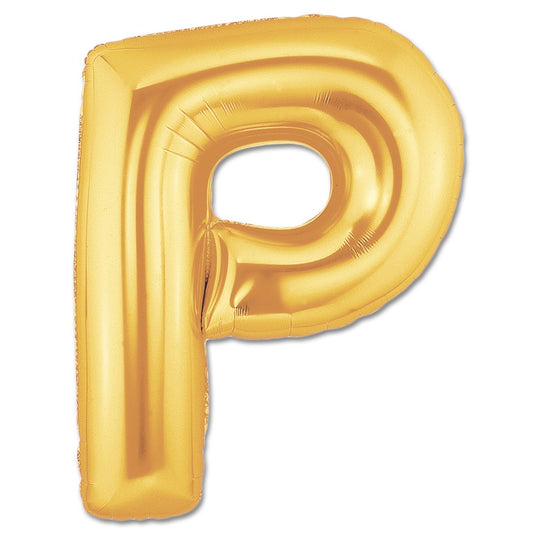 Alphabet P Gold Foil Balloon 16 Inches