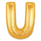 Alphabet U Gold Foil Balloon 16 Inches