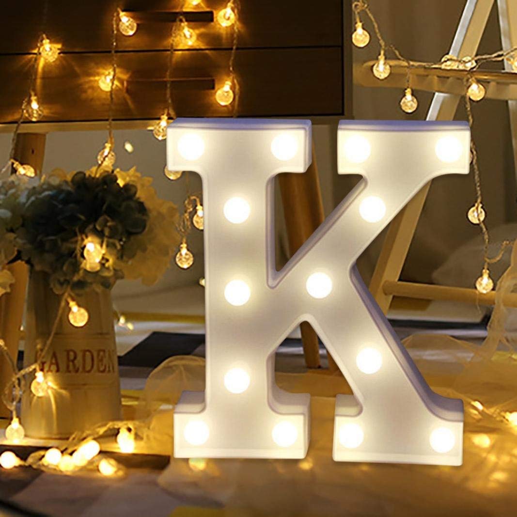 Alphabet K LED Marquee Light Sign for Birthday Party Family Wedding Decor Walls Hanging