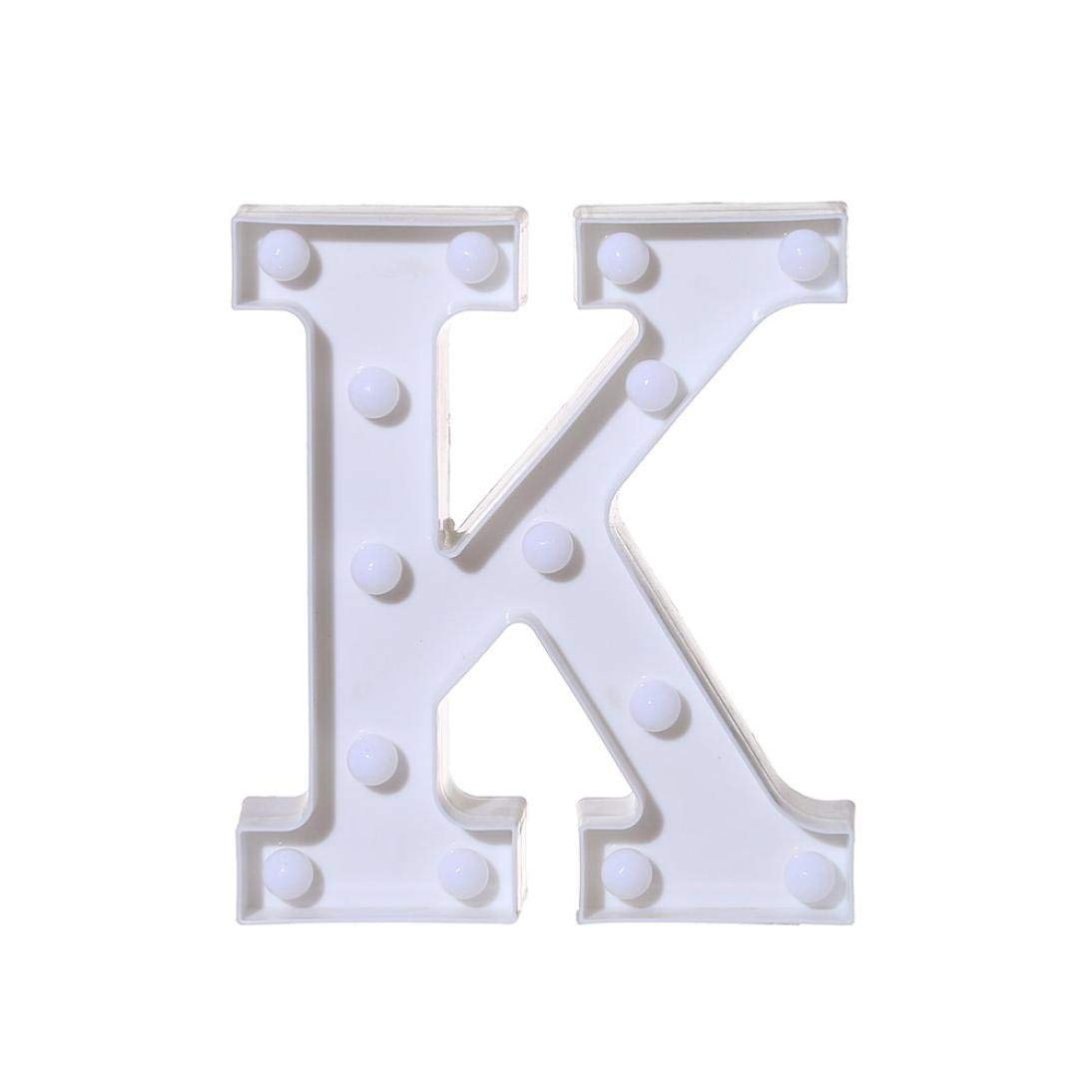 Alphabet K LED Marquee Light Sign for Birthday Party Family Wedding Decor Walls Hanging
