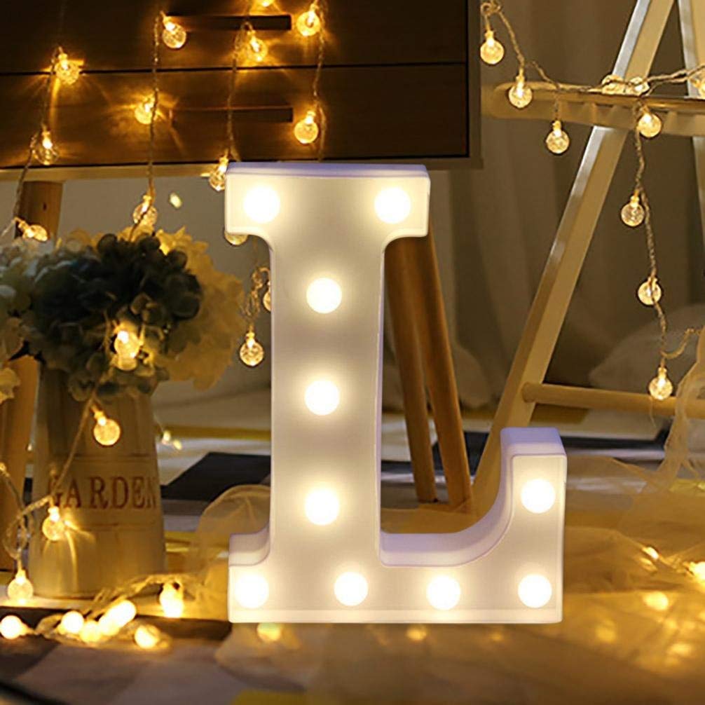 Alphabet L LED Marquee Light Sign for Birthday Party Family Wedding Decor Walls Hanging