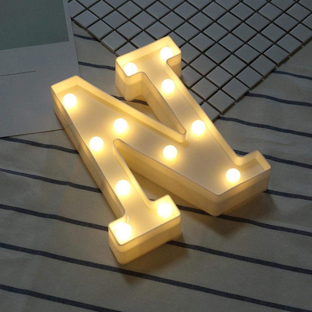 Alphabet N LED Marquee Light Sign for Birthday Party Family Wedding Decor Walls Hanging