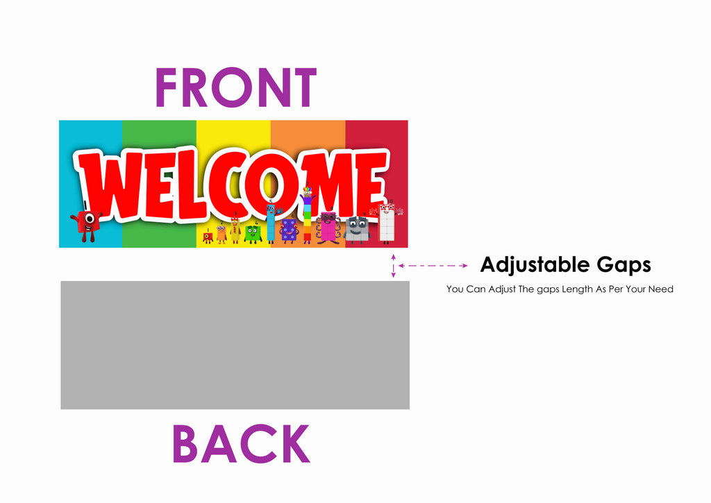 Number Blocks Theme Welcome Board Welcome to My Birthday Party Board for Door Party Hall Entrance Decoration Party Item for Indoor and Outdoor 2.3 feet