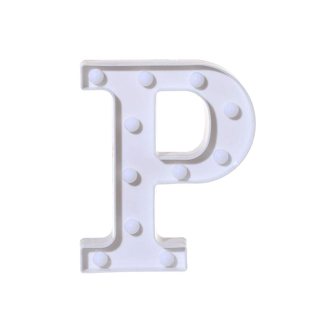 Alphabet P LED Marquee Light Sign for Birthday Party Family Wedding Decor Walls Hanging