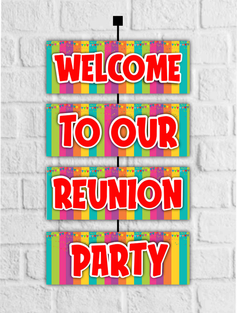 Reunion Welcome Board Welcome to Reunion Party Board for Door Party Hall Entrance Decoration Party Item for Indoor and Outdoor 2.3 feet
