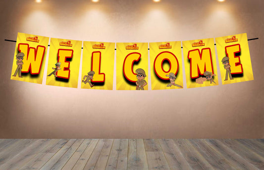 Little Singham Theme Welcome Banner for Party Entrance Home Welcoming Birthday Decoration Party Item