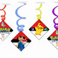 Pokemon Ceiling Hanging Swirls Decorations Cutout Festive Party Supplies (Pack of 6 swirls and cutout)