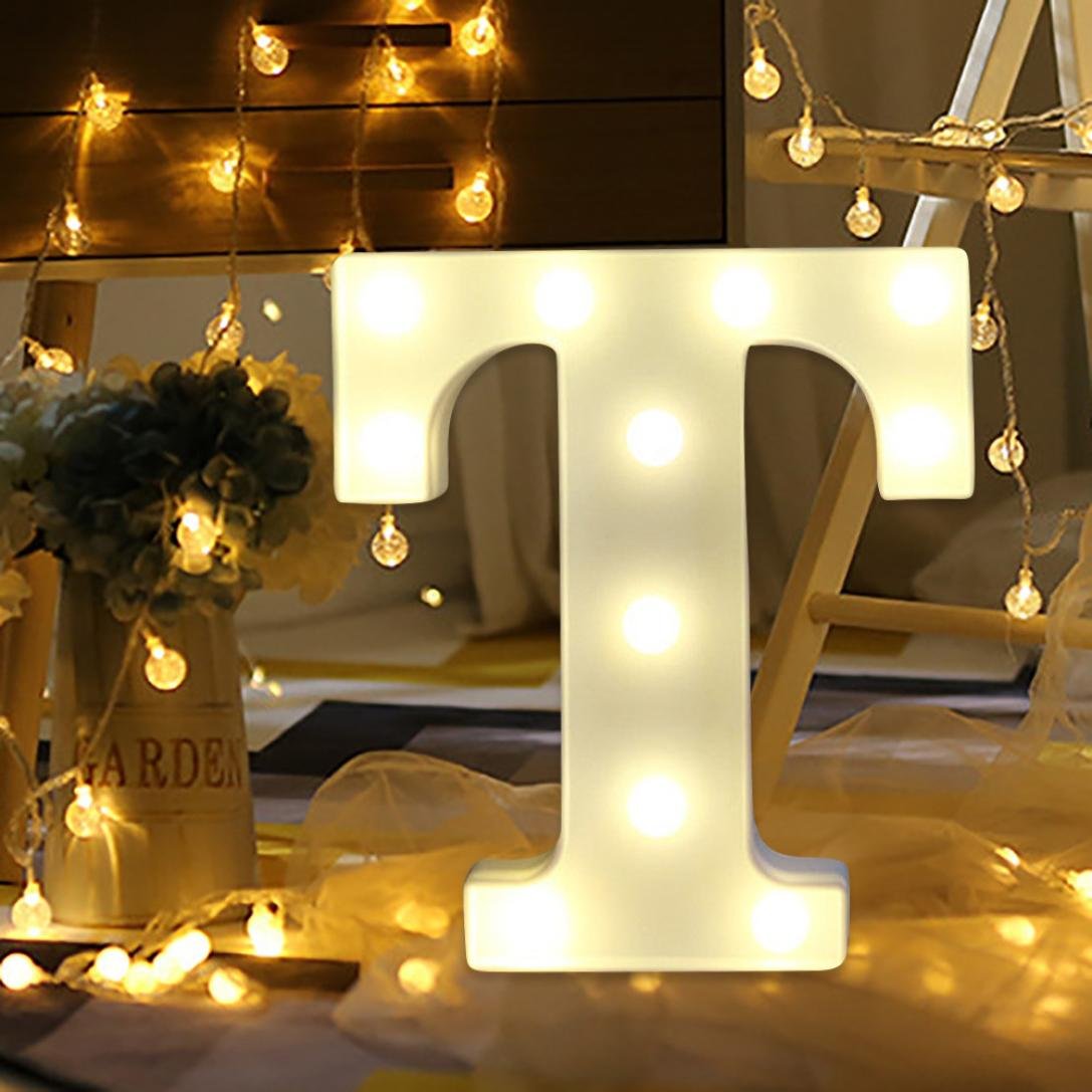 Alphabet T LED Marquee Light Sign for Birthday Party Family Wedding Decor Walls Hanging