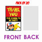 Pokemon Theme Return Gifts Thank You Tags Thank u Cards for Gifts 20 Nos Cards and Glue Dots