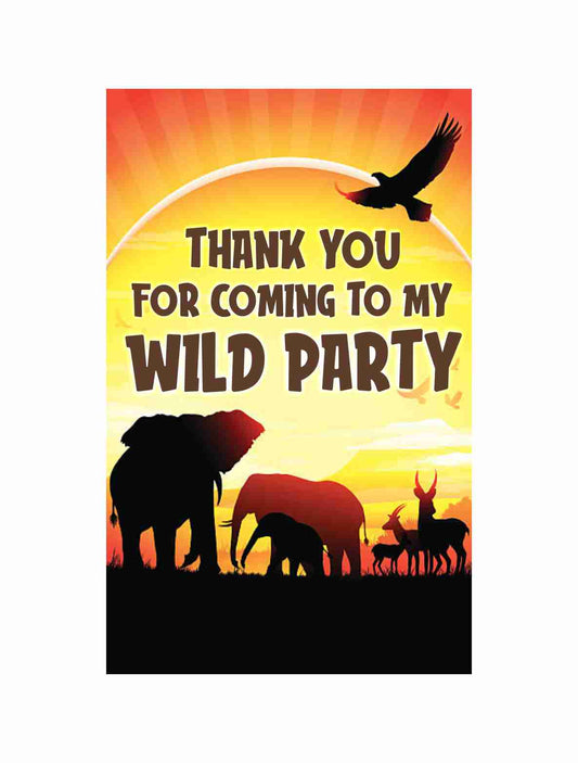 African Safari theme Return Gifts Thank You Tags Thank u Cards for Gifts 20 Nos Cards and Glue Dots - Balloonistics