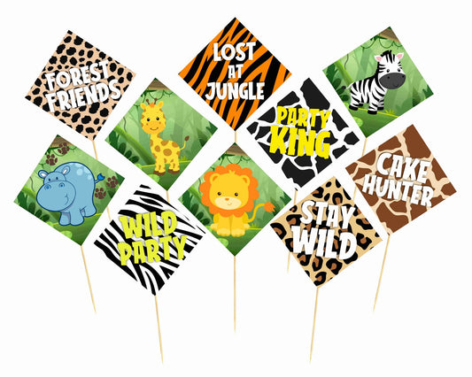 African Safari Birthday Photo Booth Party Props Theme Birthday Party Decoration, Birthday Photo Booth Party Item for Adults and Kids