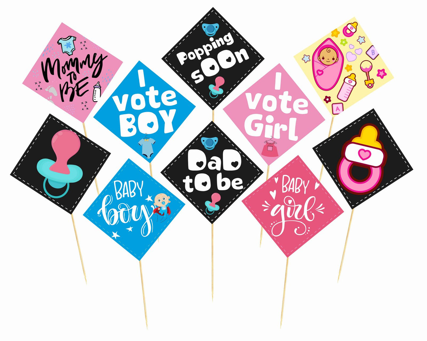 Baby Shower Photo Booth Party Props Theme Party Decoration, Photo Booth Party Item for Adults and Kids