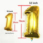 Number 3 Gold Foil Balloon 16 Inches - Balloonistics