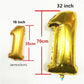 Number 2 Gold Foil Balloon 16 Inches - Balloonistics