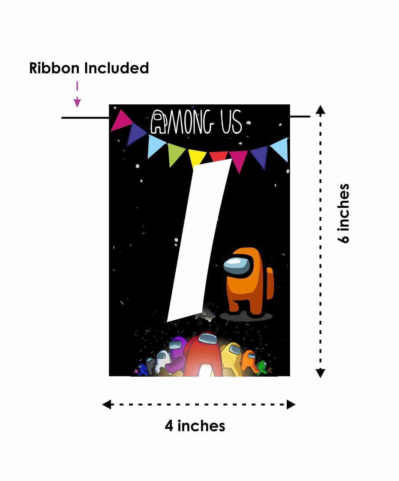 Among Us I Am Eight 8th Birthday Banner for Photo Shoot Backdrop and Theme Party - Balloonistics