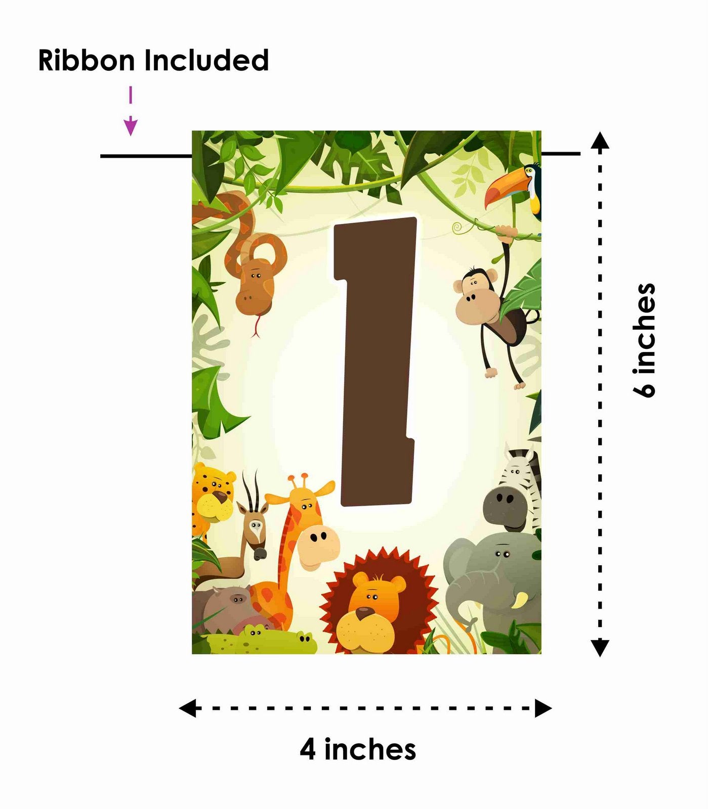 Jungle Theme I Am Six 6th Birthday Banner for Photo Shoot Backdrop and Theme Party