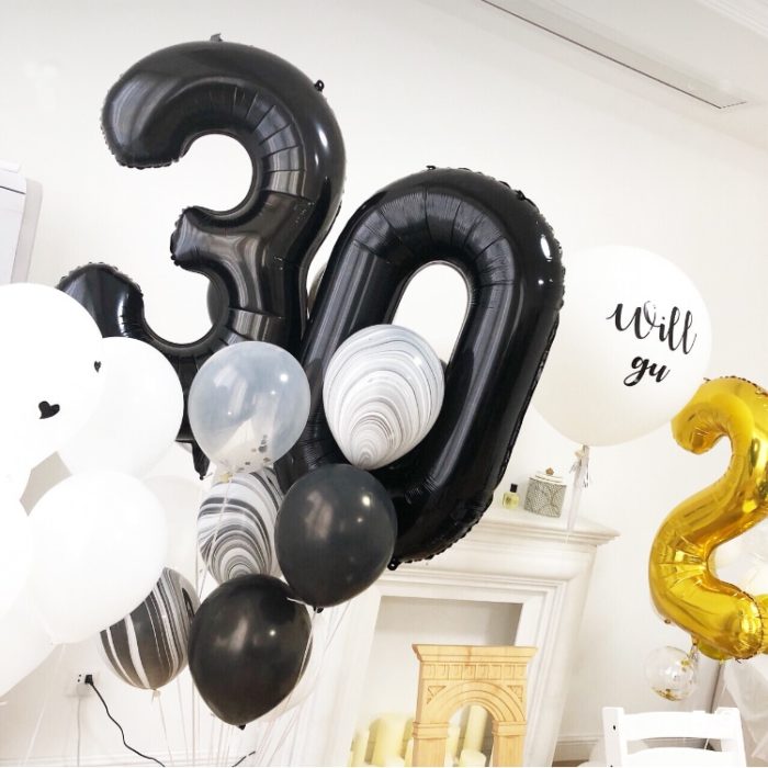 Number 7 Black Foil Balloon 40 Inches