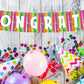 Congrats Banner Bunting Flags for Background and Theme Party Decorations