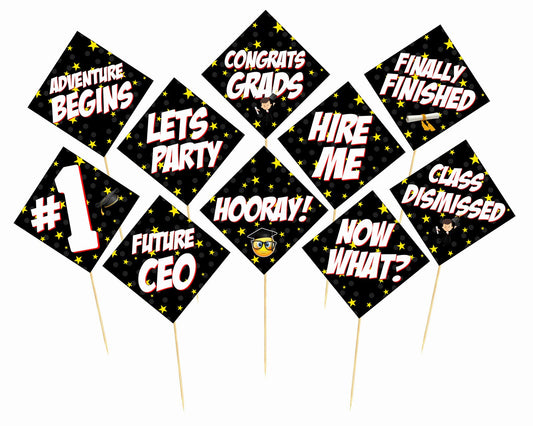 Congrats Graduates Photo Booth Party Props Theme Party Decoration, Photo Booth Party Item for Adults and Kids