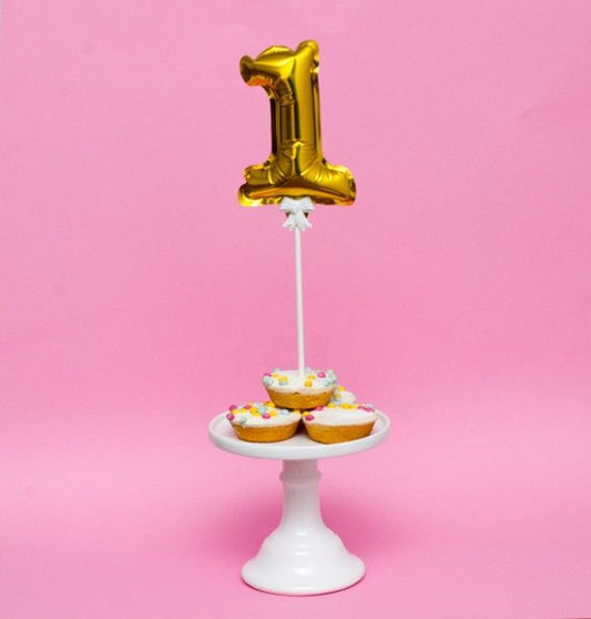 Self Inflating Gold Number 1 Foil Balloon for Cake Topper Cake Table Decoration