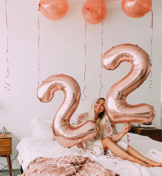 Number 8 Rose Gold Foil Balloon 40 Inches