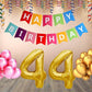 Number 44 Gold Foil Balloon and 25 Nos Pink and Gold Color Latex Balloon and Happy Birthday Banner Combo