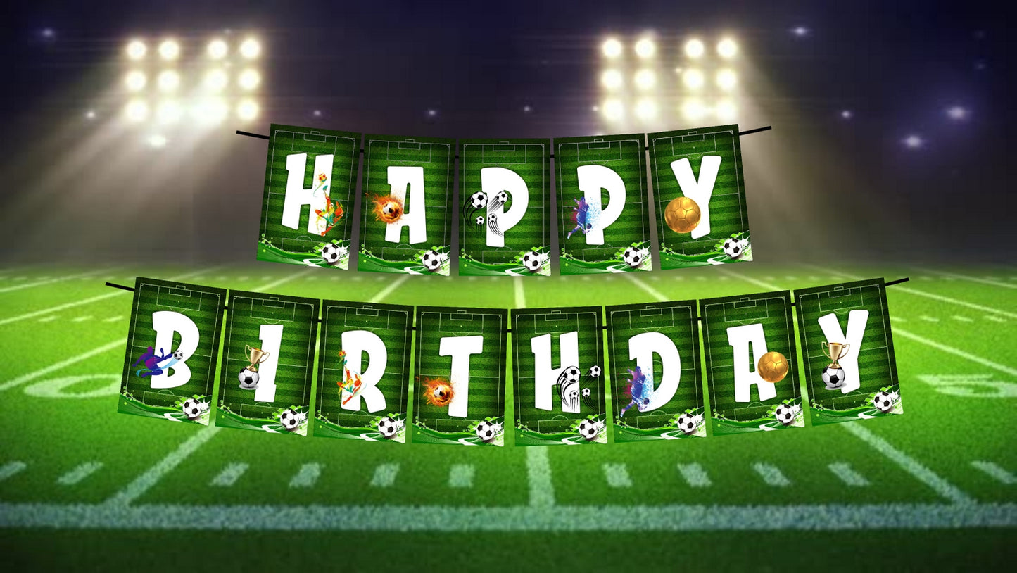 Football Theme Happy Birthday Decoration Hanging and Banner for Photo Shoot Backdrop and Theme Party