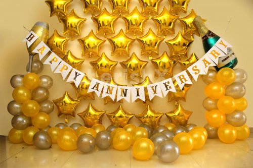 Metallic Gold Balloon Pack of 25 for birthday decoration, Anniversary Weddings Engagement, Baby Shower, New Year decoration, Theme Party balloons