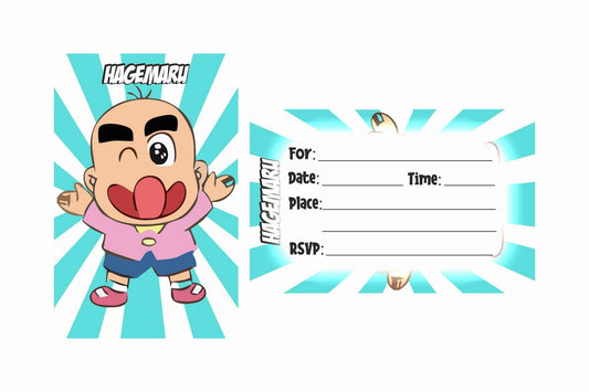 Haagemaru Theme Children's Birthday Party Invitations Cards with Envelopes - Kids Birthday Party Invitations for Boys or Girls,- Invitation Cards (Pack of 10)
