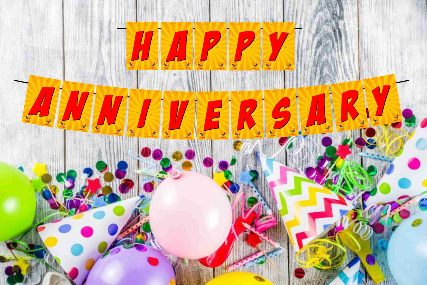 Happy Anniversary Banner Anniversary Decoration Backdrop Photo Shoot Party Item for Adults and Kids