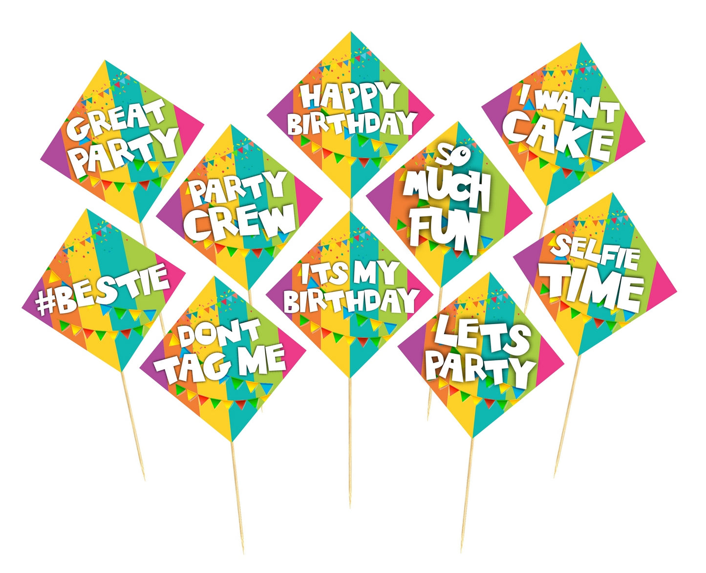 Happy Birthday Photo Booth Party Props Theme Birthday Party Decoration, Birthday Photo Booth Party Item for Adults and Kids