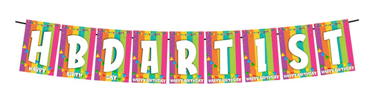 Happy Birthday Artist Birthday Decoration Hanging and Banner for Photo Shoot Backdrop and Theme Party