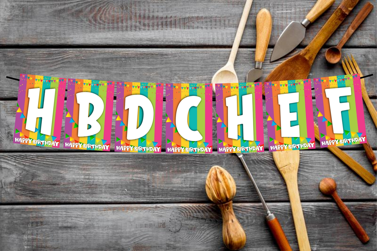 Happy Birthday Chef Birthday Decoration Hanging and Banner for Photo Shoot Backdrop and Theme Party